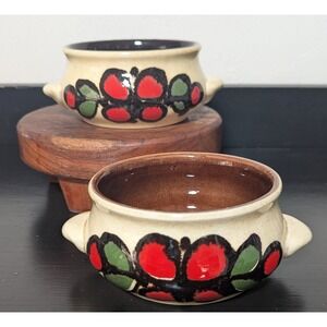 Vtg MCM Zell am Harmersbach Dunja Soup Crocks (Set of 2) Hand Painted in Germany